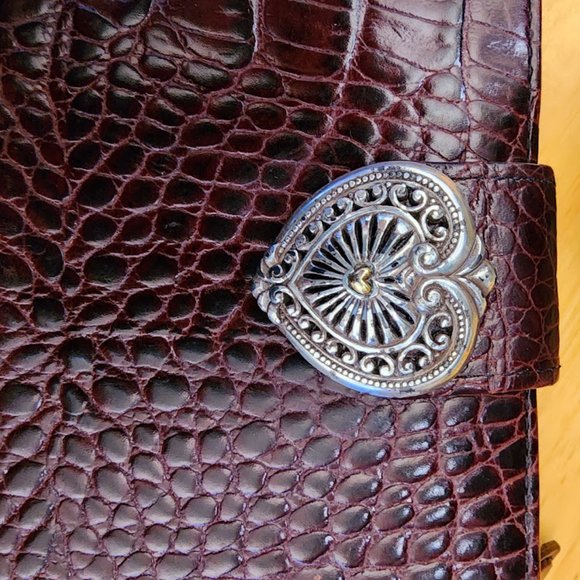 Brighton Wallet Brown Croc Embossed Leather - Picture 3 of 11